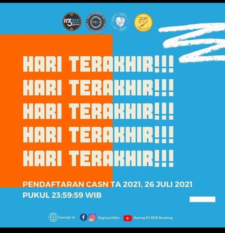 PENDAFTARAN CASN KOTA SERANG THN 2021 DI TUTUP 26 JULI 2021 PUKUL 23.59 WIB