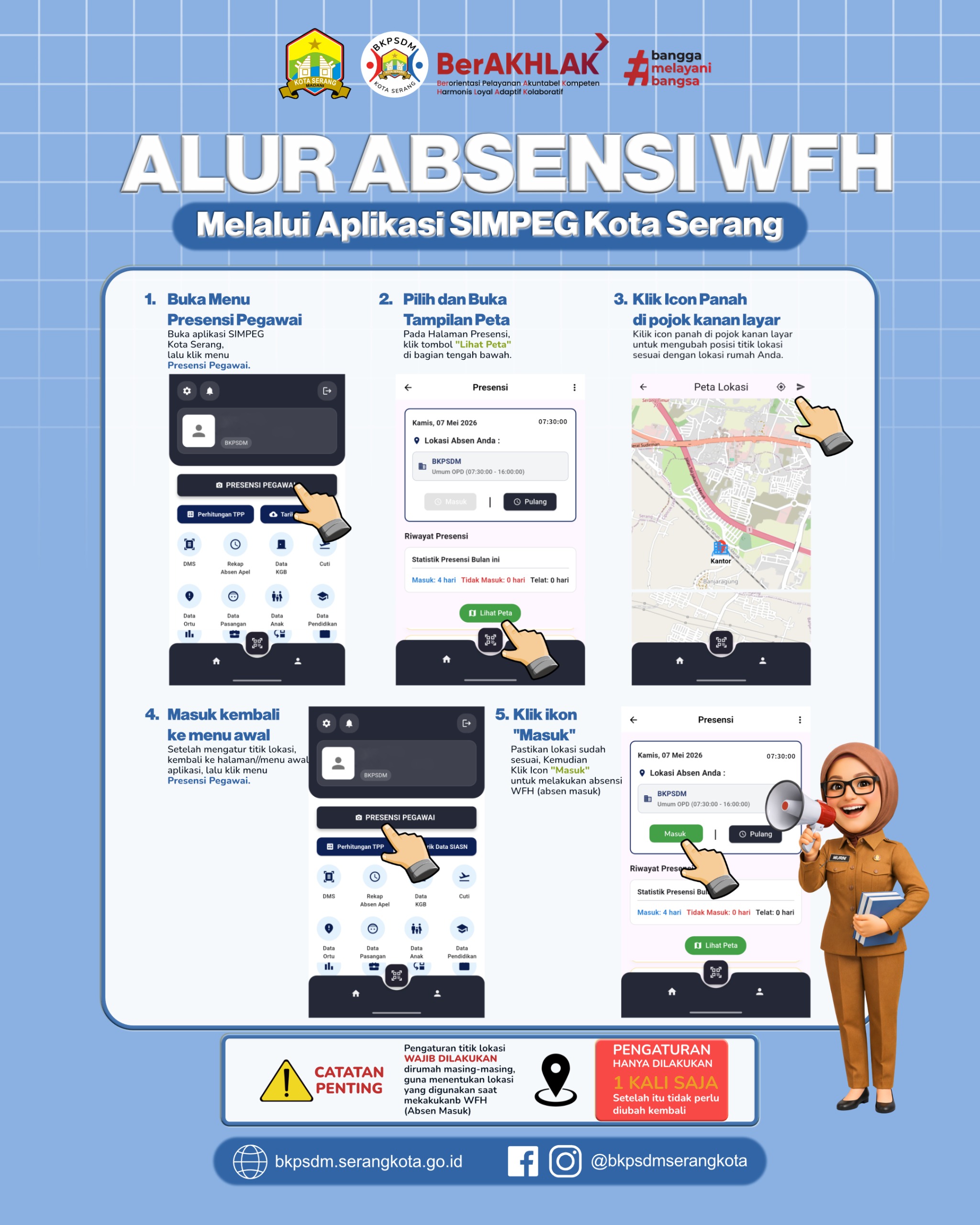 ALUR ABSENSI PEGAWAI WFH DI APLIKASI SIMPEG MOBILE (HANDPHONE)