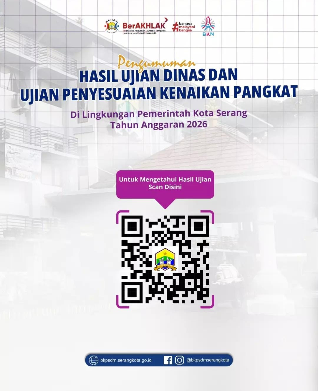 PENGUMUMAN HASIL UJIAN DINAS DAN UJIAN PENYESUAIAN PANGKAT (UPKP) TAHUN 2026